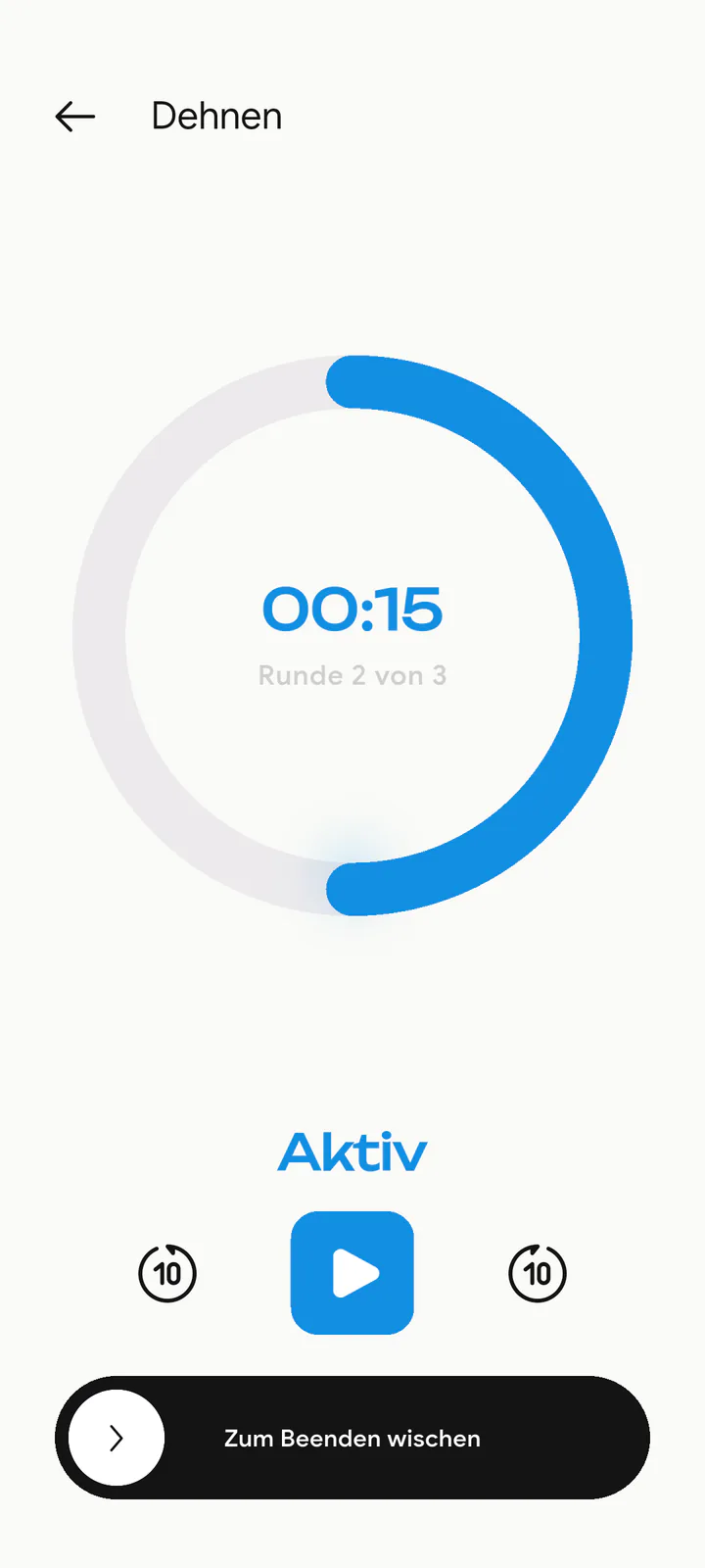 Aktiver Loop Timer im hellen Design