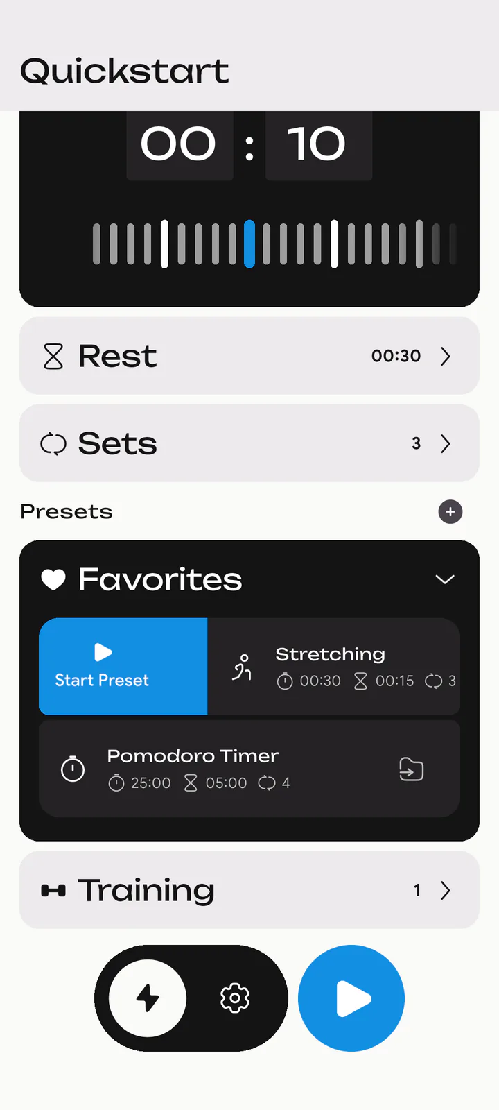 Your routines, ready. Mark favorites and organize icon-based categories
