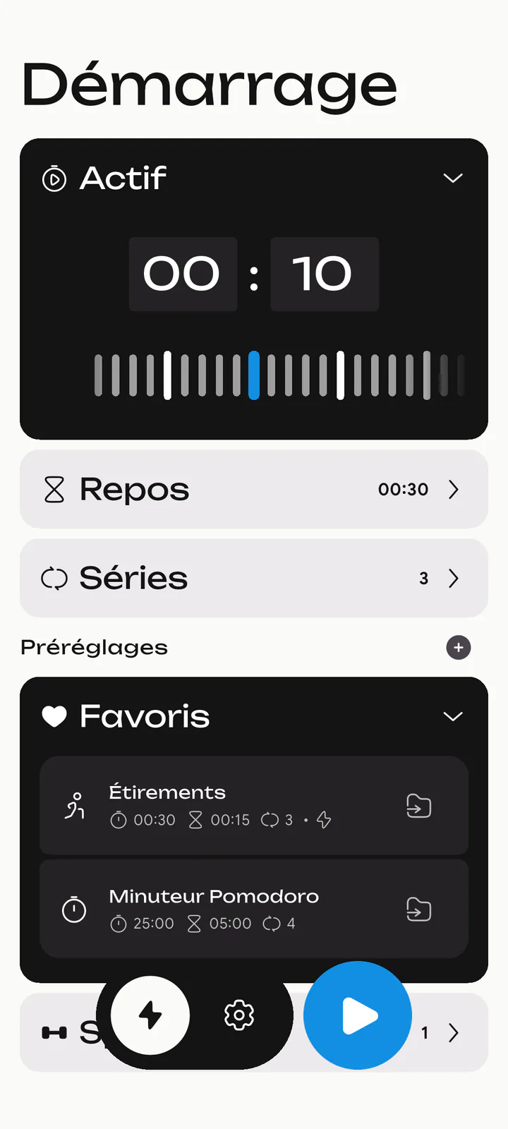 Démarrage rapide de Loop avec intervalles et préréglages