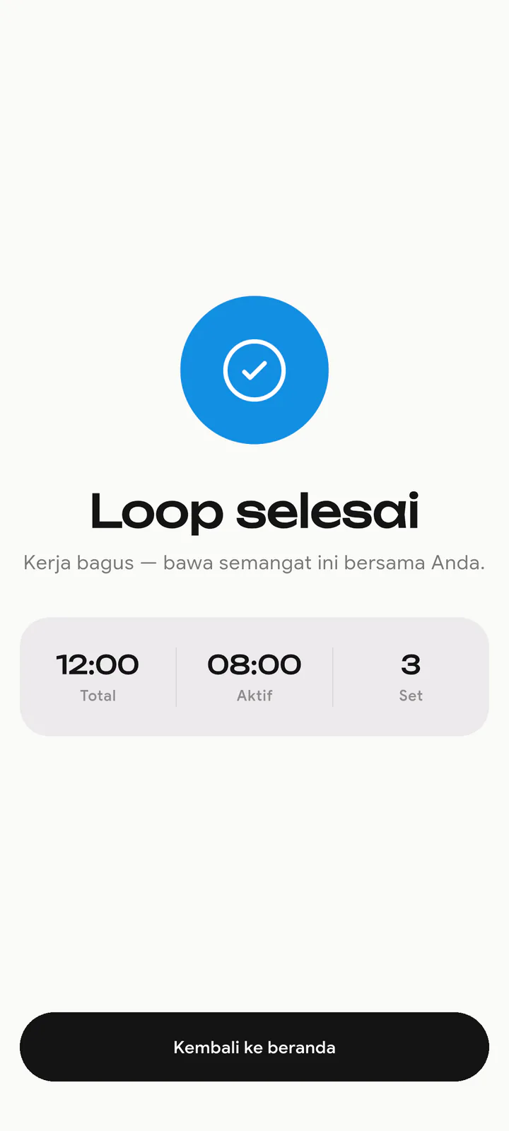 Ringkasan Loop yang selesai