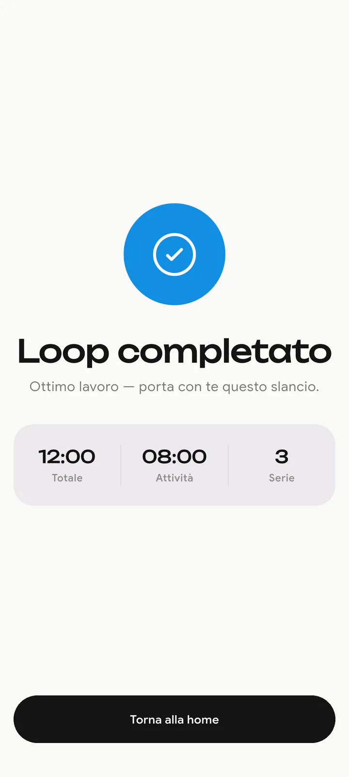 Riepilogo di un Loop completato