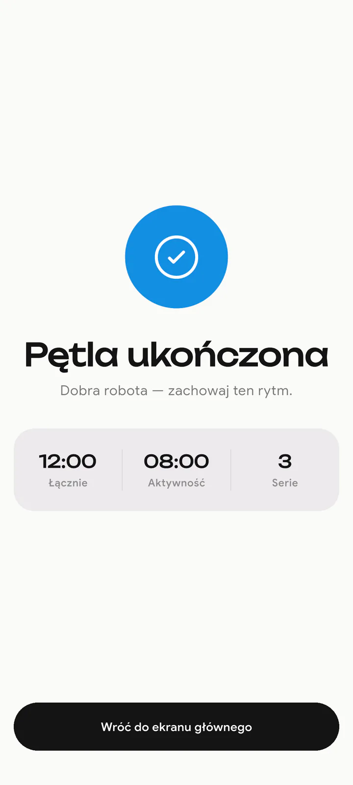 Podsumowanie ukończonej pętli Loop
