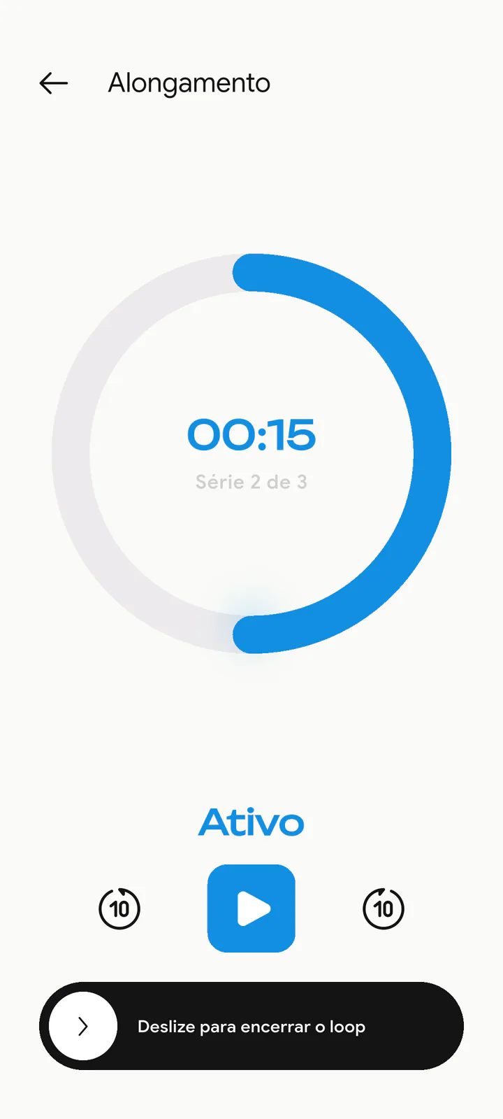 Temporizador ativo no tema claro