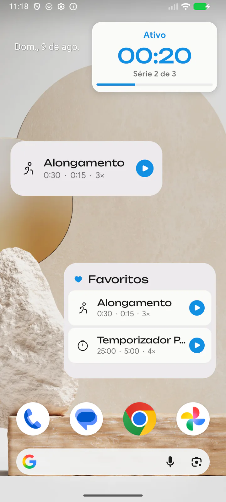 Comece pela tela inicial. Visualização de imagem em imagem opcional