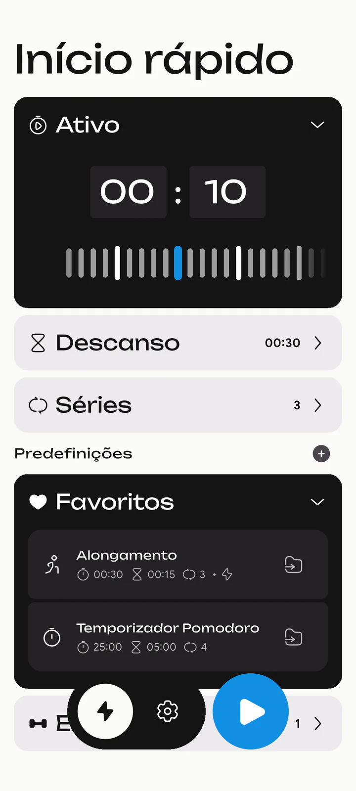 Início rápido do Loop com intervalos e predefinições